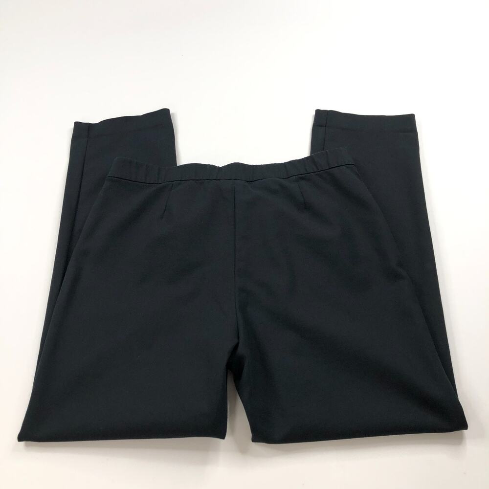 J. Jill Pull On 10 (Fit 31W 27L) Mid Rise Tapered Pants Black Pull On